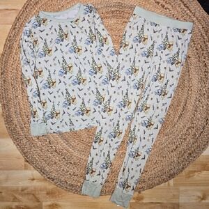 Scoots Bamboo Disney Winnie the Pooh Two Piece Set Size 6/7 Years Mint Green EUC